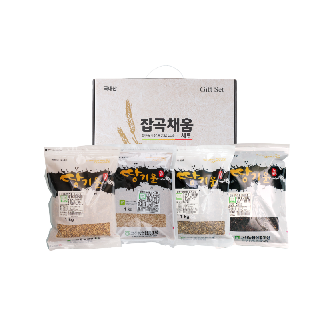 [완주 고산농협] 땅기운 친환경 잡곡선물세트 2호 (자색보리쌀,발아현미,찰흑미,흑보리쌀) [각1kg / 총 4kg] 