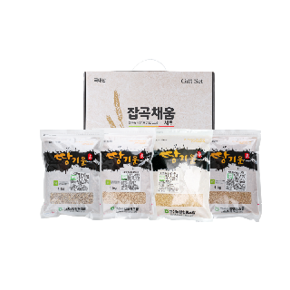 [완주 고산농협] 땅기운 친환경 잡곡선물세트 1호 (찰보리쌀,찰현미,현미,통밀) [각1kg / 총 4kg] 