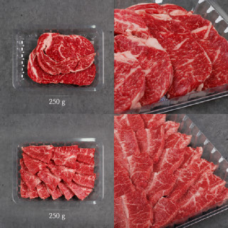 [명품한우금오][냉동]한우 1등급 250g+250g (등심250g+등심, 부채, 차돌박이, 토시살 중 선택))