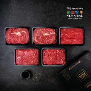 평창영월정선정선축협 대관령한우 프리미엄4호 1등급이상(등심600g*2+국거리600g+불고기600g+장조림600g)총3kg