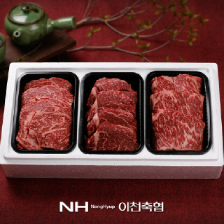 이천축협 한우 구이세트 1호(등심500g+안심500g+채끝500g/총1.5kg/냉장)