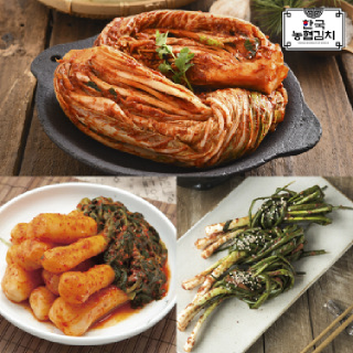 [한국농협김치] 국내산 100% 김치선물세트 포기2kg+총각2kg+파1kg