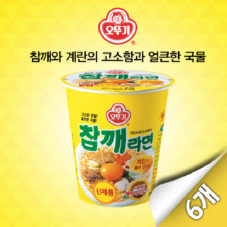 오뚜기 참깨라면 미니컵 6입(65g x 6개)