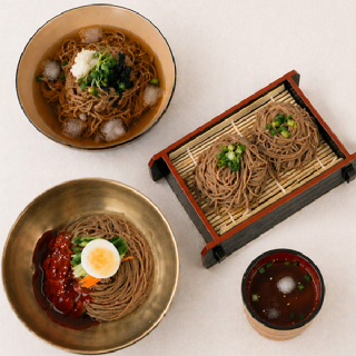 [생면/신선]봉평식 메밀소바+비빔소바5인분(메밀면1kg+메밀장3+비빔장2)