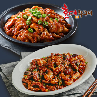 ★BEST★ 홍대쭈꾸미 약간 매운맛 300g 2봉+홍대낙지 300g 2봉+우동사리 1개 증정