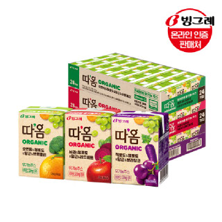 [빙그레] 따옴 유기농주스 120ml 3종 24팩