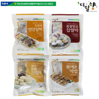 [정남농협 디딜향] 찰떡 4종세트(5가지영양찰떡,통팥앙금,약밥,콩가루)
