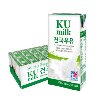 건국우유 멸균우유 200ml x 24팩