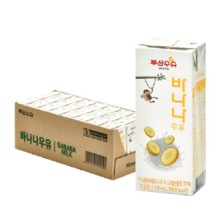 부산우유 멸균 바나나우유 190ml 24개입