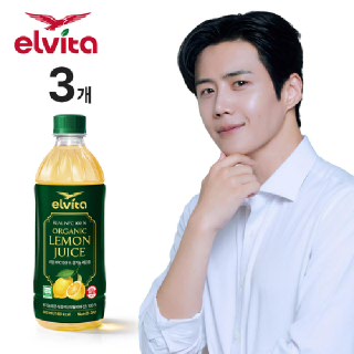 엘비타 리얼 NFC 100% 유기농 레몬즙 ZERO 500ml x 3병