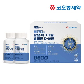[코오롱제약] 뉴트라팜 뼈건강엔 칼슘 마그네슘 비타민D 아연 1,000mg x 60정 x 2개입