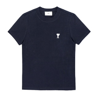 아미 FTS060 724 430 스몰 하트 로고 크롭 여성 반팔티