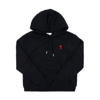 AMI BFUSW235 730 001 아미 드 꾀흐 스몰 하트 로고 공용 후드티
