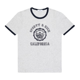스포티앤리치 TO088625508GY18 HEATHER GRAY/DARK NAVY 켈리포니아 엠블럼 링거 공용 반팔티