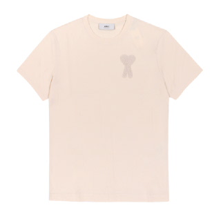 AMI HTS055 726 136 토널 크로셰 하트 로고 남성 반팔티