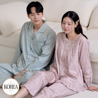 커플 잠옷 세트 여성 남성 홈웨어 M2153_6153 M윈니아