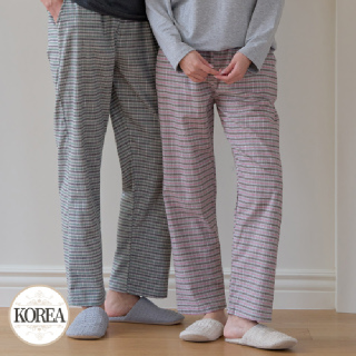 가을 겨울 커플 파자마 잠옷 바지 AP9-336 M오버체크