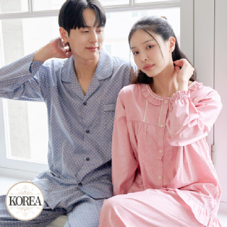 여성 남성 커플 잠옷 세트 홈웨어 M2151_6151 M클리네