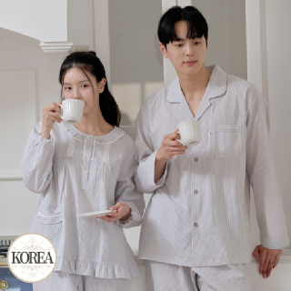 커플 잠옷 세트 홈웨어 여성 남성 M2164_6164 M모라이트