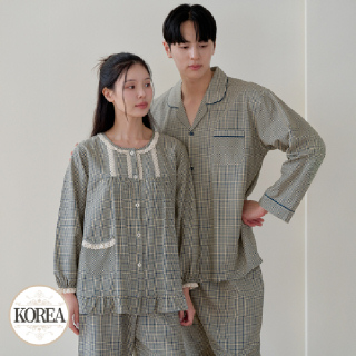 커플 잠옷 세트 홈웨어 여성 남성M2157_6157 M뤼팽