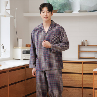 남자잠옷 세트 기모 잠옷 가을 겨울 홈웨어 파자마 M1868 감성체크