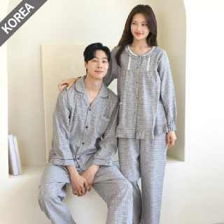 M1867_5867 따뜻한 기모 잠옷 커플 남성 여자 실내복 면 파자마 95호 100호 105호