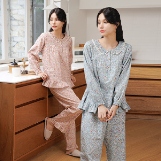 순면 여자 홈웨어 여성 잠옷 세트 여성 파자마 M5392 달리아