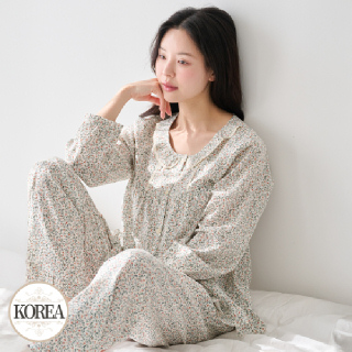 여성 긴팔 잠옷 세트 홈웨어 산딸기 M5395