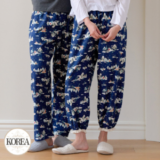 커플 파자마 가을 겨울 잠옷 바지 AP9-425 M스노우빌