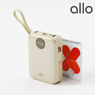 알로코리아 대용량 일체형 미니 고속충전 보조배터리 20000mAh 2008PD