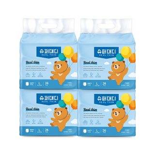 슈퍼대디 리얼씬 팬티 기저귀 4팩(대형/특대형/빅형 택1)