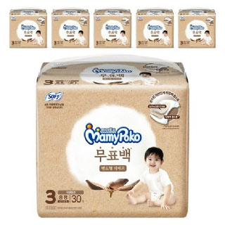 마미포코 무표백 밴드형 기저귀 남여공용 3단계 중형 180매