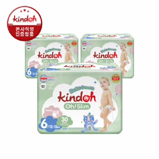 킨도 프리미엄 기저귀 오슬림 베베가드 팬츠 6단계 점보 30매x3팩(90매)