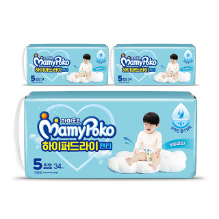 마미포코 하이퍼드라이팬티 특대형34P 남아 x 3팩 (1박스)