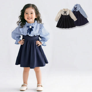 벨라리본 블라우스 여아동 원피스 205995