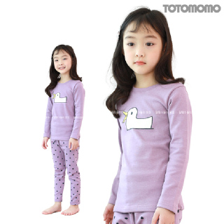 유아 아동 여아 주니어 실내복 아기 남매룩 기모 내의 리틀덕VI