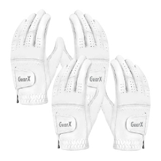 기어엑스 베이직 반양피 골프장갑 흰색 여성용 양손 2세트