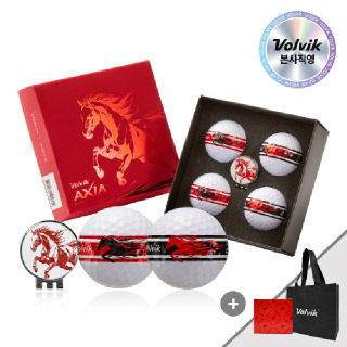 [본사직영] 볼빅 2026년 신년볼 적마 에디션 3피스 골프공 4구 볼마커 선물세트