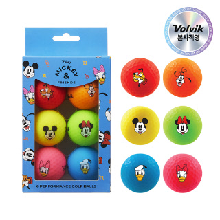 [본사직영] 볼빅 디즈니 미키프렌즈 컬러 골프공 6구세트