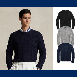폴로 랄프로렌 포니로고 케이블 니트 코튼 스웨터