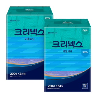 크리넥스 미용티슈 클래식 각티슈 200매x6각