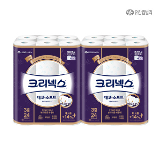 [크리넥스] 3겹 데코&소프트 [28M-24롤]X2팩