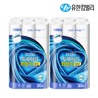 유한킴벌리 두루마리 3겹 화장지 25m 30롤x2팩