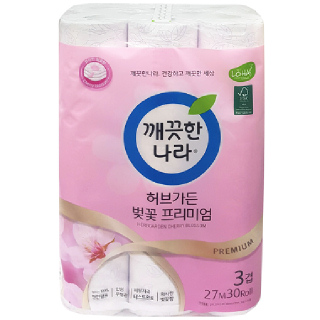 깨끗한나라 허브가든 벚꽃 프리미엄27mx 30롤(3겹) 