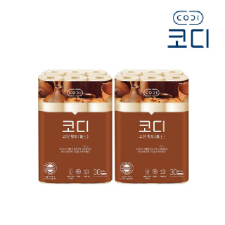 [쌍용씨앤비] 코디 고창황토 화장지 30m 30롤 2팩