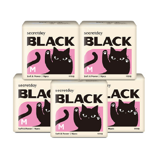 시크릿데이 생리대 블랙 소형/중형/대형/라이너/입는생리대 모음전