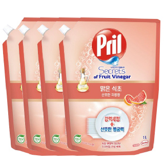 [프릴] 주방세제 맑은 식초 자몽 1L X 4개