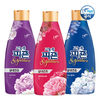 피죤 고농축 시그니쳐 1Lx3개 프리미엄 섬유유연제/일반드럼겸용