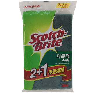 3M 다목적 수세미 (대) 2+1입 AL-345