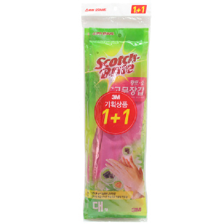 3M 황토숯 고무장갑 (대) 1+1